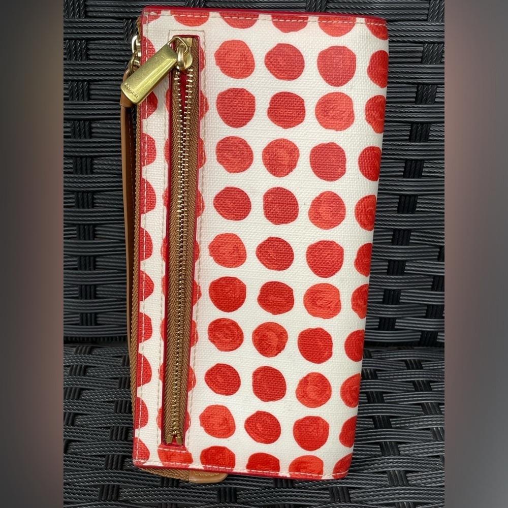 Coach Wallet,Coach Cream and Red Polka Dot Wristlet - Picture 7 of 12